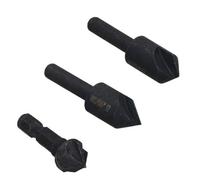 AB Tools 3Pc Countersink Drill Bits Boring 70 + 90 Degree Chamfer For Soft Metal + Wood