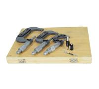 AB Tools 3Pc Micrometer External Adjustable Metric Micrometer Carbide Anvils 0 - 75mm