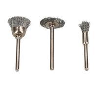 AB Tools 3Pc Mini Rotary Steel Brush Metal Cleaning Polishing Set Suitable For Dremel