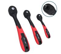 AB Tools 3Pc Mixed Drive 1/4" 3/8" And 1/2" Curved Ratchet 72 Teeth Quick Release Socket