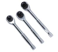 AB Tools 3Pc Mixed Drive Ratchets 100 Teeth Quick Release Socket Driver 1/4" 3/8" 1/2"