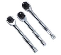 AB Tools 3pc Mixed Drive Ratchets 100 Teeth Quick Release Socket Driver 1/4” 3/8” 1/2"