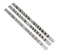 AB Tools 3Pc Socket Rail Set 1/2" 3/8" 1/4" Storage Holder Grip Organiser