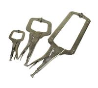 AB Tools 3Pc Welding Clamp Fast Quick Release Fastener C Clamps Grips 150mm - 450mm