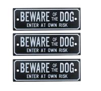 AB Tools 3Pk Beware Of The Dog Enter At Own Risk Home Gate Dog Warning Sign