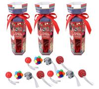 AB Tools 3Pk Cat Kitten Festive Christmas Cracker Gift Contains 4 Different Textured Balls