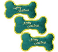 AB Tools 3Pk Dog Christmas Gift Merry Christmas Bone Plush Play Toy Xmas Dog Present