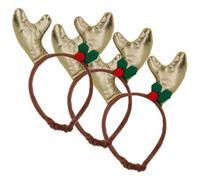 AB Tools 3Pk Dog Humorous Novelty Christmas Gold Antler Headband Medium Size