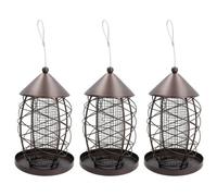 AB Tools 3Pk Lantern Bird Feeder Nut Holder Hanging Feeding Station For Wild Birds