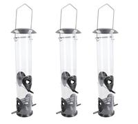 AB Tools 3Pk Large Deluxe Bird Feeder Seed Holder Hanging Feeding Station Wild Birds
