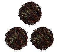 AB Tools 3Pk Large Small Animal Rabbit Edible Gnaw Weave Ball Boredom Breaker Toy
