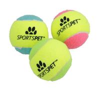 AB Tools 3Pk Medium Squeaky Tennis Balls Puppy Dog Chuck Fetch Play Time- 6.5Cm