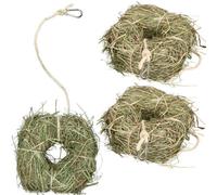 AB Tools 3Pk Small Animal Boredom Breaker Treat Rabbit Guinea Natural Alfalfa Hay Ring