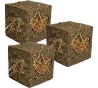 AB Tools 3Pk Small Animal Guinea, Rabbits Boredom Breaker Large Hay Cube 20X20X20Cm