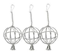 AB Tools 3Pk Small Animals Rabbit Guinea Pig Hanging Fruit Grass Hay Treat Ball With Bell