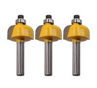 AB Tools 3Pk Tct Bearing Cove Box Router Bit 22mm D 6.3mm Radius Cutting 1/4" Shank