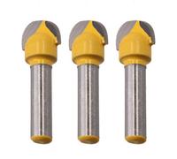 AB Tools 3Pk Tct Cove Box Router Bit 12.7mm D 6.3mm Radius Cutter Cutting 1/4In Shank