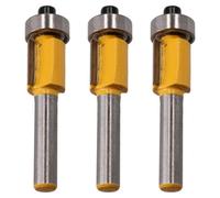 AB Tools 3Pk Tct Flush Bearing Guided Trim Router Bit 12.7mm Depth Cutter Tool 1/4 Shank