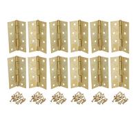 AB Tools 4" (100mm) Brass Plated Steel Door Cabinet Closet Gate Hinges Butt Hinge 12Pk