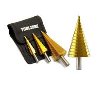 AB Tools 4 - 42mm Step Cone Drill 14 Steps Hole Cutter Hss 4341 Titanium Finish Reamer 4Pk
