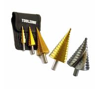 AB Tools 4 - 60mm Step Cone Drill Steps Hole Cutter Hss 4341 Finish Reamer Master Kit