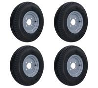 AB Tools 4.80 X 8 / 400 X 8 Inch Trailer Wheel + Tyre 4 Stud 4" Pcd 4 Ply 265Kg Max Load 4Pk