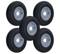AB Tools 4.80 X 8 / 400 X 8 Inch Trailer Wheel + Tyre 4 Stud 4" Pcd 4 Ply 265Kg Max Load 5Pk
