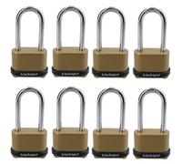 AB Tools 4 Digit Long Hardened Shackle Combination Padlock Security Lock Secure 8Pk