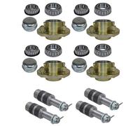 AB Tools 4 Inch Pcd Trailer Wheel Hubs + Bearings With Weld On Extended Stub Axle 4Pk