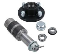 AB Tools 4 Inch PCD Trailer Wheel Hubs + Bearings With Weld On Extended Sub Axle 1pk