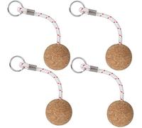 AB Tools 4 Pack 52mm Floating Cork Ball Keyring Key Float Boat Fishing Sailing Buoyant Keys Ring