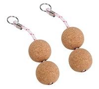 AB Tools 4 PACK 52mm Floating Cork Twin Ball Keyring Key Float Boat Sailing Buoyant Ring