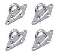 AB Tools 4 Pack 5mm Diamond Eye Plate Tie Down Anchor Ring Stainless Steel A2