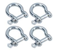 AB Tools 4 Pack 6mm Galvanised Bow Shackle Single Shackle Link Chandlery Boat Yacht