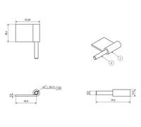 AB Tools 4 Pack Left & Right Lift Off Hinges 50X80mm Heavy Duty Door Hinge Hatch