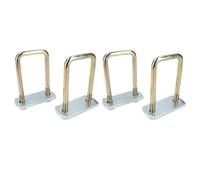 AB Tools 4 Pack M10 50mm X 100mm U-Bolt N-Bolt With Plates & Nuts High Tensile