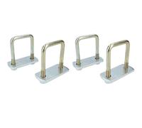 AB Tools 4 Pack M10 50mm X 80mm U-Bolt N-Bolt With Plates & Nuts High Tensile