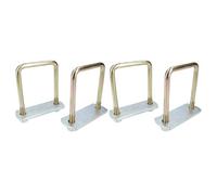 AB Tools 4 Pack M10 70mm X 100mm U-Bolt N-Bolt With Plates & Nuts High Tensile