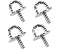 AB Tools 4 Pack Round Pad Eye Tie Down Anchor Ring Stainless Steel M8 Thread