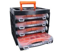 AB Tools 4 Tray Poly Tool Storage Organiser Case Holder With Removable Compartments