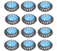 AB Tools 4" Twist Knot Bevel Wire Brush Rust Paint Removal For 115mm Angle Grinders 12Pc