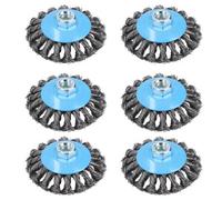 AB Tools 4" Twist Knot Bevel Wire Brush Rust Paint Removal For 115mm Angle Grinders 6Pc