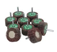 AB Tools 40 Grit 50mm Flap Wheel Disc Abrasive Sanding Pads For Drills 6mm Shank 10Pc