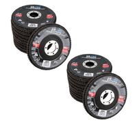 AB Tools 40 Grit Coarse Flap Disc Calcined Sanding Wheels For 4-1/2" Angle Grinders 20Pc