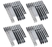 AB Tools 40Pc T Shank Fitting Jigsaw Cutting Blades Set For Plastic Wood Metal Hcs Blade