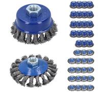 AB Tools 40Pc Twist Knot Cup And Flat Bevel Brushes Rust Paint Removal For 4-1/2" Grinders