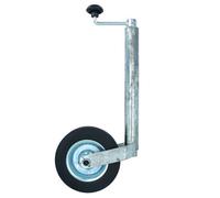 AB Tools 42mm Jockey Wheel For Trailers Caravans 200mm Steel Wheel Tarnished Shaft