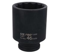 AB Tools 46mm 1/2" Drive Deep Metric Impact Socket Bi-Hex For Ball Joints Drive Shafts