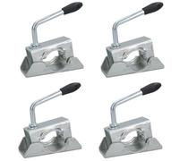 AB Tools 48mm Pressed Steel Jockey Wheel Clamp Prop Stand Trailer Caravan Zinc Plated 4pc