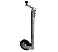 AB Tools 48mm Ribbed Jockey Wheel for Trailer SUPER HEAVY DUTY | Solid rubber tyre, steel wheel, ribbed slip prevention, 790-1040mm adjustable length, 350kg nose weight